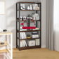 Contemporary Metal and Wooden Book Shelf Open Back Bookshelf for Home Office