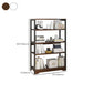 Contemporary Metal and Wooden Book Shelf Open Back Bookshelf for Home Office