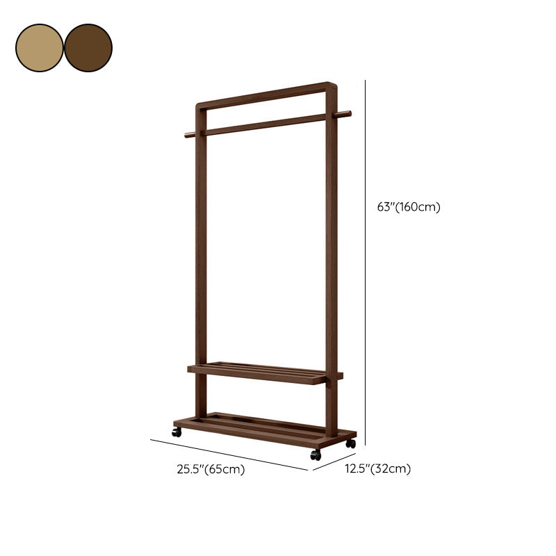 Rack de manteau de style moderne Bamboo solide étagères à double couche autoritaire.