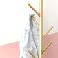 Contemporary Metal Hall Stand Free Standing with Hooks Coat Hanger