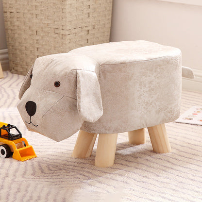 Contemporary Ottoman Faux Leather Solid Wood Frame Upholstered Dog Shape Ottoman White 1 Piece Clearhalo 'furn' 'furn_ottomans_poufs' 'Furniture' 'Living Room Furniture' 'Ottomans & Poufs' 'ottomans_poufs' 6424919