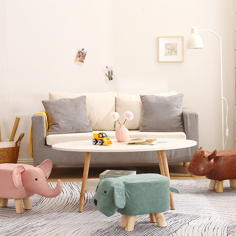 Contemporary Ottoman Faux Leather Solid Wood Frame Upholstered Dog Shape Ottoman Clearhalo 'furn' 'furn_ottomans_poufs' 'Furniture' 'Living Room Furniture' 'Ottomans & Poufs' 'ottomans_poufs' 6424921