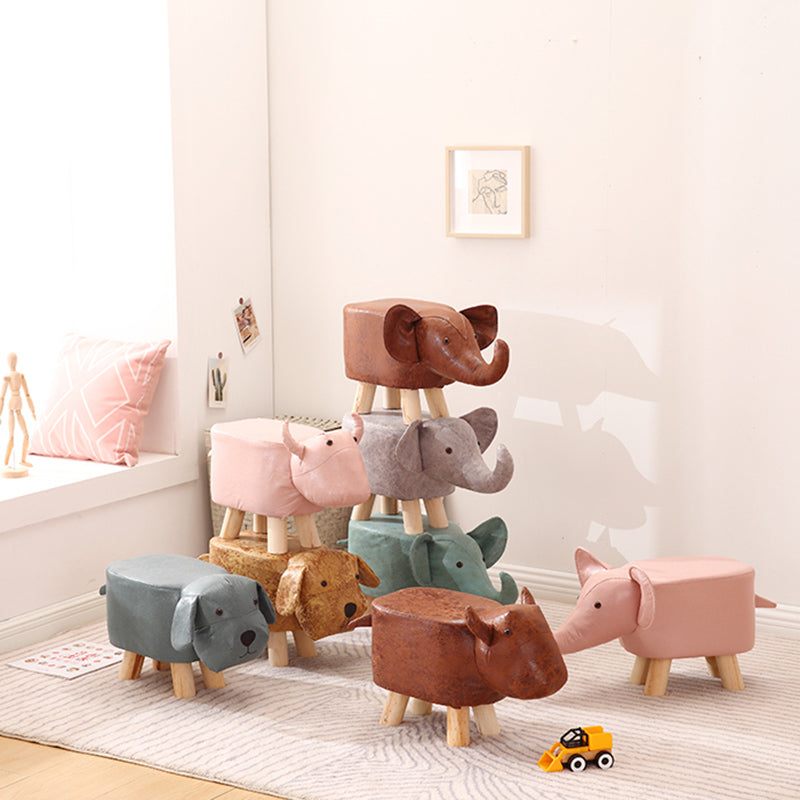 Contemporary Ottoman Faux Leather Solid Wood Frame Upholstered Dog Shape Ottoman Clearhalo 'furn' 'furn_ottomans_poufs' 'Furniture' 'Living Room Furniture' 'Ottomans & Poufs' 'ottomans_poufs' 6424922