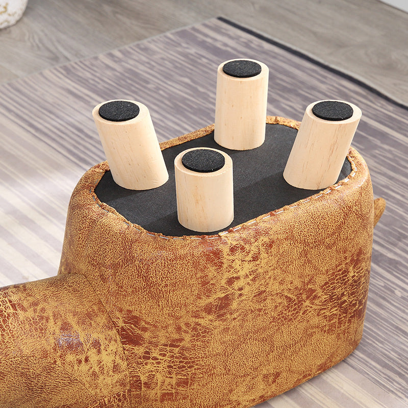 Contemporary Ottoman Faux Leather Solid Wood Frame Upholstered Dog Shape Ottoman Clearhalo 'furn' 'furn_ottomans_poufs' 'Furniture' 'Living Room Furniture' 'Ottomans & Poufs' 'ottomans_poufs' 6424934