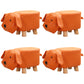 Contemporary Ottoman Faux Leather Solid Wood Frame Upholstered Dog Shape Ottoman Orange 4 Piece Set Clearhalo 'furn' 'furn_ottomans_poufs' 'Furniture' 'Living Room Furniture' 'Ottomans & Poufs' 'ottomans_poufs' 6424939