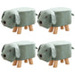 Contemporary Ottoman Faux Leather Solid Wood Frame Upholstered Dog Shape Ottoman Light Blue 4 Piece Set Clearhalo 'furn' 'furn_ottomans_poufs' 'Furniture' 'Living Room Furniture' 'Ottomans & Poufs' 'ottomans_poufs' 6424942