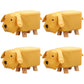 Contemporary Ottoman Faux Leather Solid Wood Frame Upholstered Dog Shape Ottoman Yellow 4 Piece Set Clearhalo 'furn' 'furn_ottomans_poufs' 'Furniture' 'Living Room Furniture' 'Ottomans & Poufs' 'ottomans_poufs' 6424948