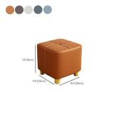 Fabric Pouf Ottoman Contrast Stripe Square Stain Resistant Modern Ottoman