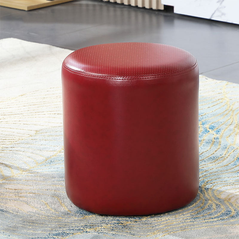Orange Modern Pouf Water Resistant Solid Color Round Pouf for Drawing Room Burgundy 1 Piece Clearhalo 'furn' 'furn_ottomans_poufs' 'Furniture' 'Living Room Furniture' 'Ottomans & Poufs' 'ottomans_poufs' 6425030