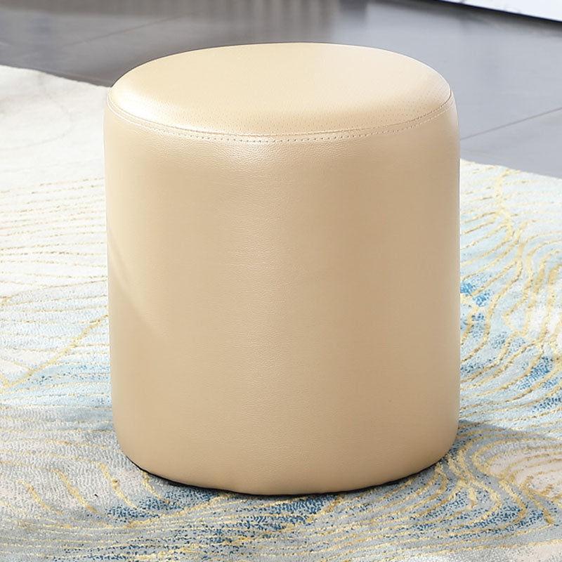 Orange Modern Pouf Water Resistant Solid Color Round Pouf for Drawing Room Champagne 1 Piece Clearhalo 'furn' 'furn_ottomans_poufs' 'Furniture' 'Living Room Furniture' 'Ottomans & Poufs' 'ottomans_poufs' 6425033