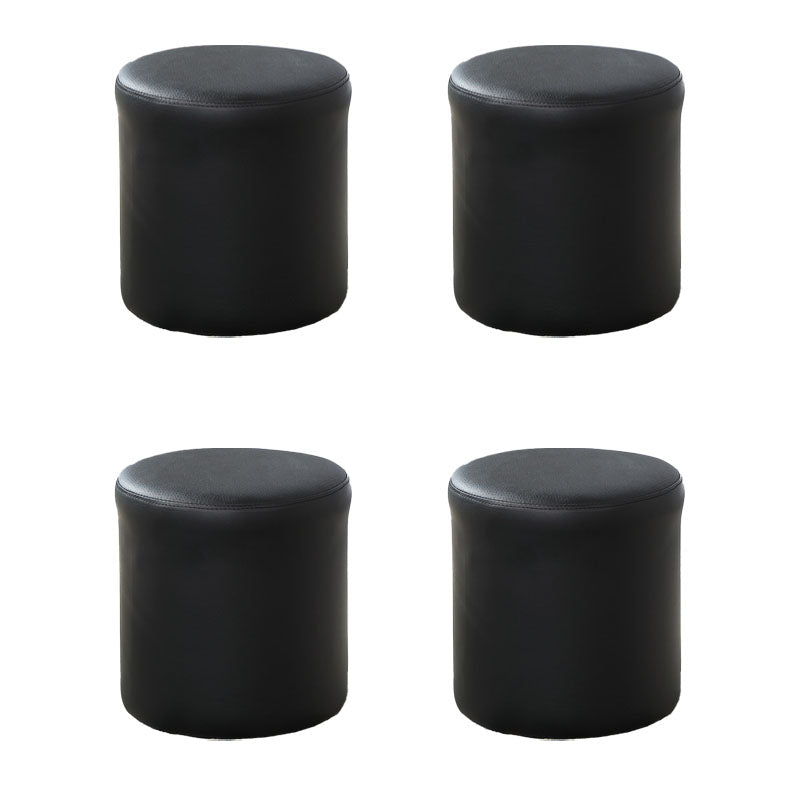 Orange Modern Pouf Water Resistant Solid Color Round Pouf for Drawing Room Black 4 Piece Set Clearhalo 'furn' 'furn_ottomans_poufs' 'Furniture' 'Living Room Furniture' 'Ottomans & Poufs' 'ottomans_poufs' 6425054