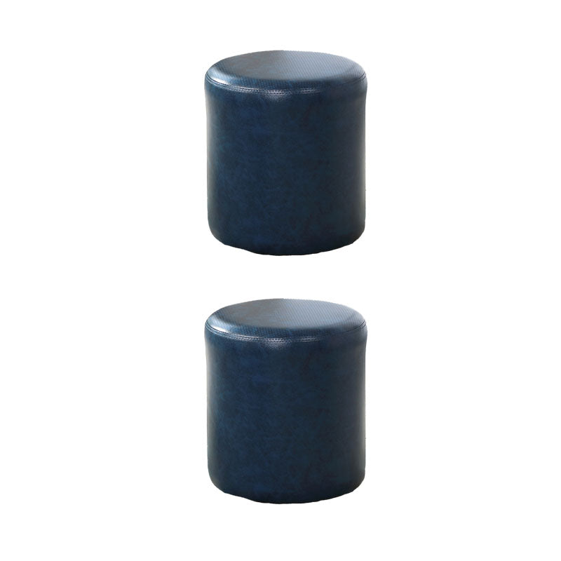 Orange Modern Pouf Water Resistant Solid Color Round Pouf for Drawing Room Ocean Blue 2 Piece Set Clearhalo 'furn' 'furn_ottomans_poufs' 'Furniture' 'Living Room Furniture' 'Ottomans & Poufs' 'ottomans_poufs' 6425056