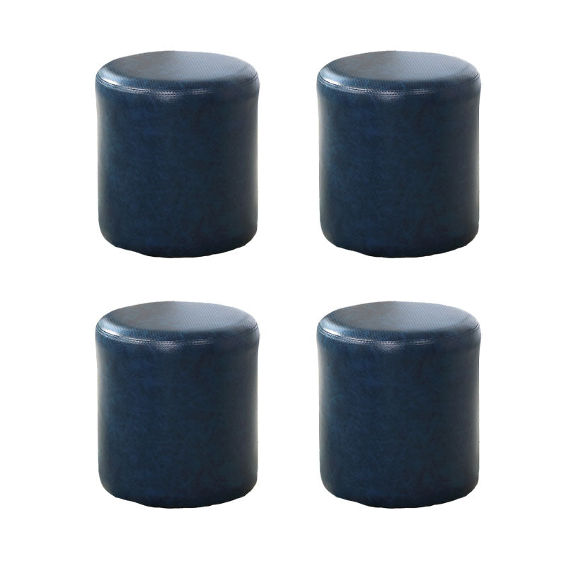 Orange Modern Pouf Water Resistant Solid Color Round Pouf for Drawing Room Ocean Blue 4 Piece Set Clearhalo 'furn' 'furn_ottomans_poufs' 'Furniture' 'Living Room Furniture' 'Ottomans & Poufs' 'ottomans_poufs' 6425057