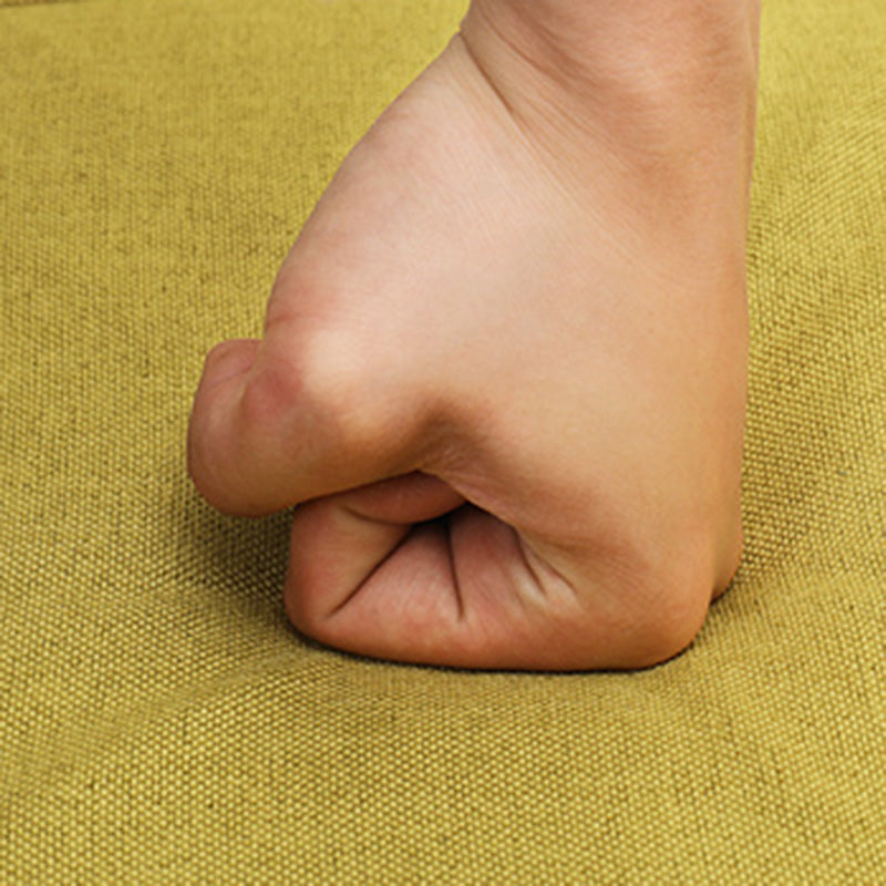 Contemporary Pouf Ottoman Fabric Upholstered Tear Resistant Square Ottoman