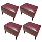 Mid-Century Modern Pouf Ottoman Faux Leather Upholstered Rectangle Ottoman with Chair Legs Violet 4 Piece Set Clearhalo 'furn' 'furn_ottomans_poufs' 'Furniture' 'Living Room Furniture' 'Ottomans & Poufs' 'ottomans_poufs' 6425119