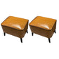 Mid-Century Modern Pouf Ottoman Faux Leather Upholstered Rectangle Ottoman with Chair Legs Yellow 2 Piece Set Clearhalo 'furn' 'furn_ottomans_poufs' 'Furniture' 'Living Room Furniture' 'Ottomans & Poufs' 'ottomans_poufs' 6425122