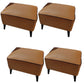 Mid-Century Modern Pouf Ottoman Faux Leather Upholstered Rectangle Ottoman with Chair Legs Orange 4 Piece Set Clearhalo 'furn' 'furn_ottomans_poufs' 'Furniture' 'Living Room Furniture' 'Ottomans & Poufs' 'ottomans_poufs' 6425131