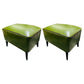 Mid-Century Modern Pouf Ottoman Faux Leather Upholstered Rectangle Ottoman with Chair Legs Green 2 Piece Set Clearhalo 'furn' 'furn_ottomans_poufs' 'Furniture' 'Living Room Furniture' 'Ottomans & Poufs' 'ottomans_poufs' 6425134