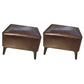 Mid-Century Modern Pouf Ottoman Faux Leather Upholstered Rectangle Ottoman with Chair Legs Brown 2 Piece Set Clearhalo 'furn' 'furn_ottomans_poufs' 'Furniture' 'Living Room Furniture' 'Ottomans & Poufs' 'ottomans_poufs' 6425141