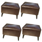 Mid-Century Modern Pouf Ottoman Faux Leather Upholstered Rectangle Ottoman with Chair Legs Brown 4 Piece Set Clearhalo 'furn' 'furn_ottomans_poufs' 'Furniture' 'Living Room Furniture' 'Ottomans & Poufs' 'ottomans_poufs' 6425143