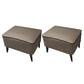Mid-Century Modern Pouf Ottoman Faux Leather Upholstered Rectangle Ottoman with Chair Legs Dark Gray 2 Piece Set Clearhalo 'furn' 'furn_ottomans_poufs' 'Furniture' 'Living Room Furniture' 'Ottomans & Poufs' 'ottomans_poufs' 6425145