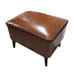 Mid-Century Modern Pouf Ottoman Faux Leather Upholstered Rectangle Ottoman with Chair Legs Tan 1 Piece Clearhalo 'furn' 'furn_ottomans_poufs' 'Furniture' 'Living Room Furniture' 'Ottomans & Poufs' 'ottomans_poufs' 6425147