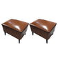 Mid-Century Modern Pouf Ottoman Faux Leather Upholstered Rectangle Ottoman with Chair Legs Tan 2 Piece Set Clearhalo 'furn' 'furn_ottomans_poufs' 'Furniture' 'Living Room Furniture' 'Ottomans & Poufs' 'ottomans_poufs' 6425148