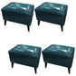Mid-Century Modern Pouf Ottoman Faux Leather Upholstered Rectangle Ottoman with Chair Legs Dark Green 4 Piece Set Clearhalo 'furn' 'furn_ottomans_poufs' 'Furniture' 'Living Room Furniture' 'Ottomans & Poufs' 'ottomans_poufs' 6425155