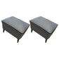 Mid-Century Modern Pouf Ottoman Faux Leather Upholstered Rectangle Ottoman with Chair Legs Blue Gray 2 Piece Set Clearhalo 'furn' 'furn_ottomans_poufs' 'Furniture' 'Living Room Furniture' 'Ottomans & Poufs' 'ottomans_poufs' 6425157