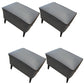 Mid-Century Modern Pouf Ottoman Faux Leather Upholstered Rectangle Ottoman with Chair Legs Blue Gray 4 Piece Set Clearhalo 'furn' 'furn_ottomans_poufs' 'Furniture' 'Living Room Furniture' 'Ottomans & Poufs' 'ottomans_poufs' 6425158