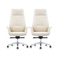 Contemporary White Leather Managers Chair Armless Upholstered Office Chair