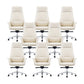 Contemporary White Leather Managers Chair Armless Upholstered Office Chair