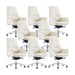 Contemporary White Leather Managers Chair Armless Upholstered Office Chair
