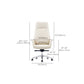 Contemporary White Leather Managers Chair Armless Upholstered Office Chair