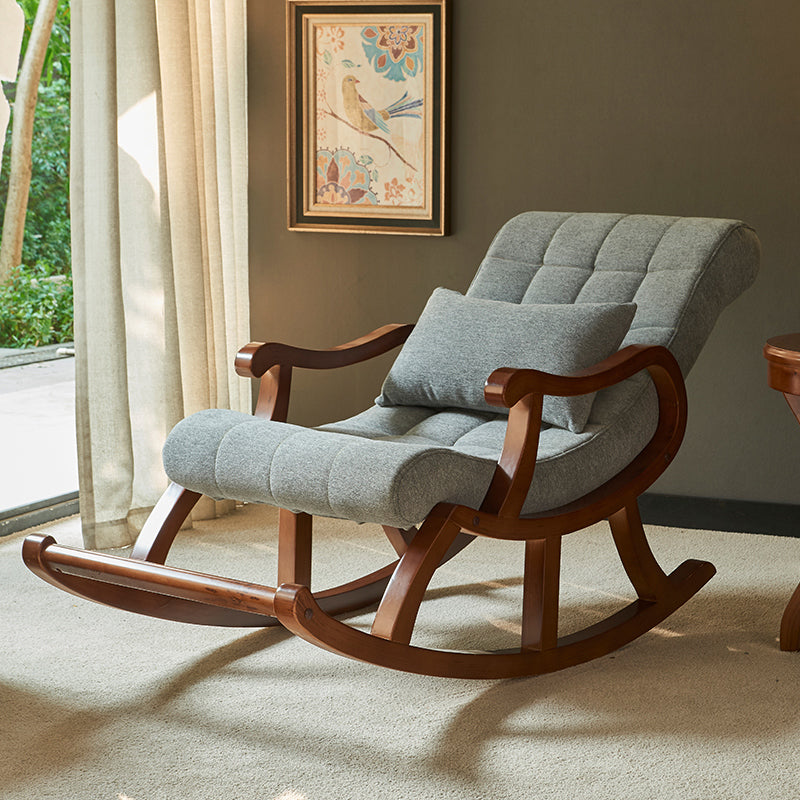 Chaise à bascule moderne du milieu du siècle Tissu chaise à bascule de porche de couleur unie à coucher enroulée