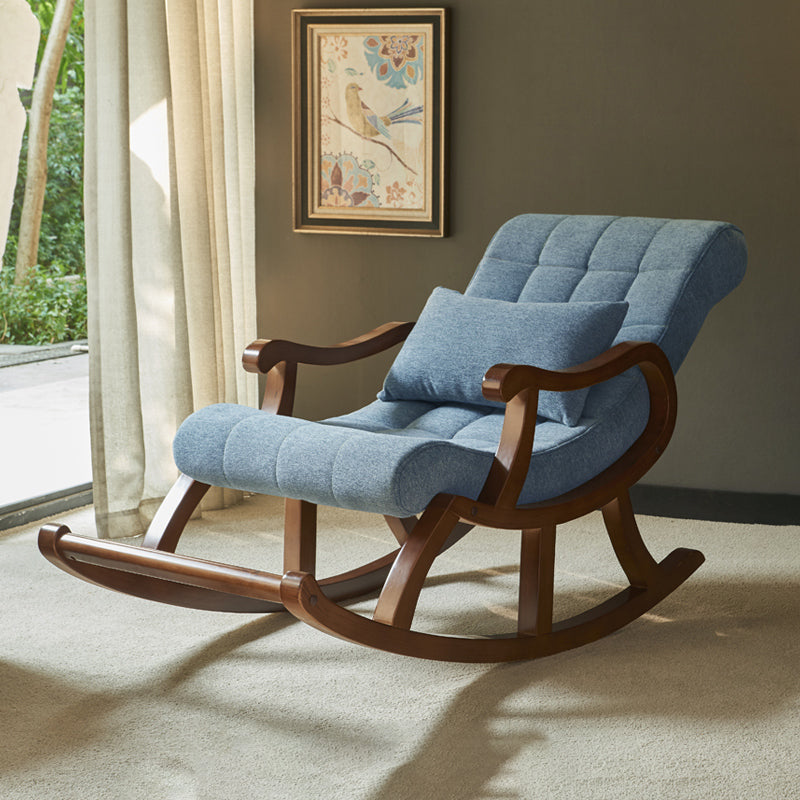 Chaise à bascule moderne du milieu du siècle Tissu chaise à bascule de porche de couleur unie à coucher enroulée