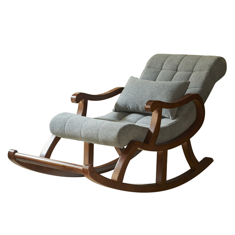 Chaise à bascule moderne du milieu du siècle Tissu chaise à bascule de porche de couleur unie à coucher enroulée