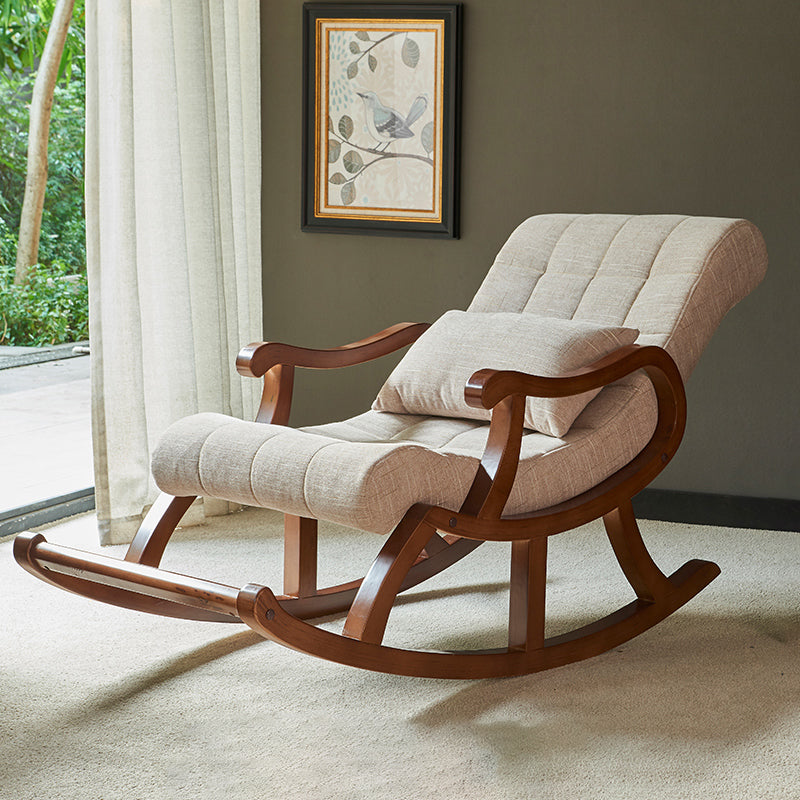 Chaise à bascule moderne du milieu du siècle Tissu chaise à bascule de porche de couleur unie à coucher enroulée