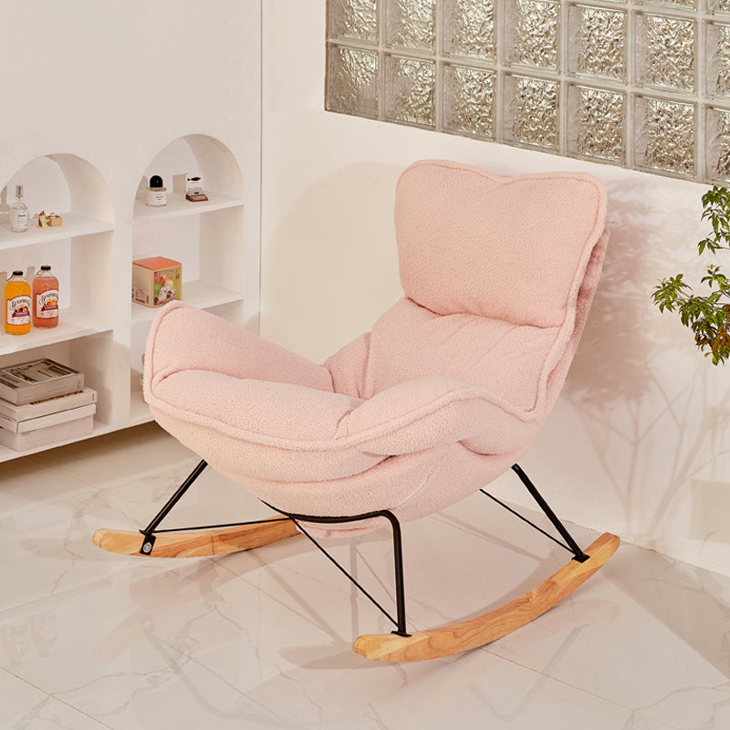 Chaise à bascule en cuir moderne chaise à bascule coussin amovible pour salle de dessin