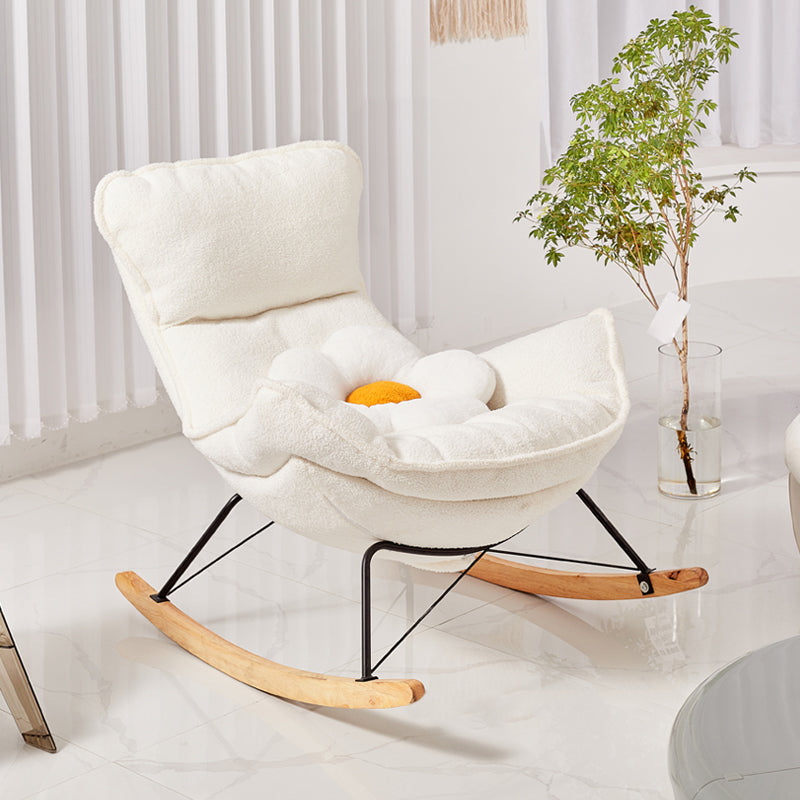 Chaise à bascule en cuir moderne chaise à bascule coussin amovible pour salle de dessin