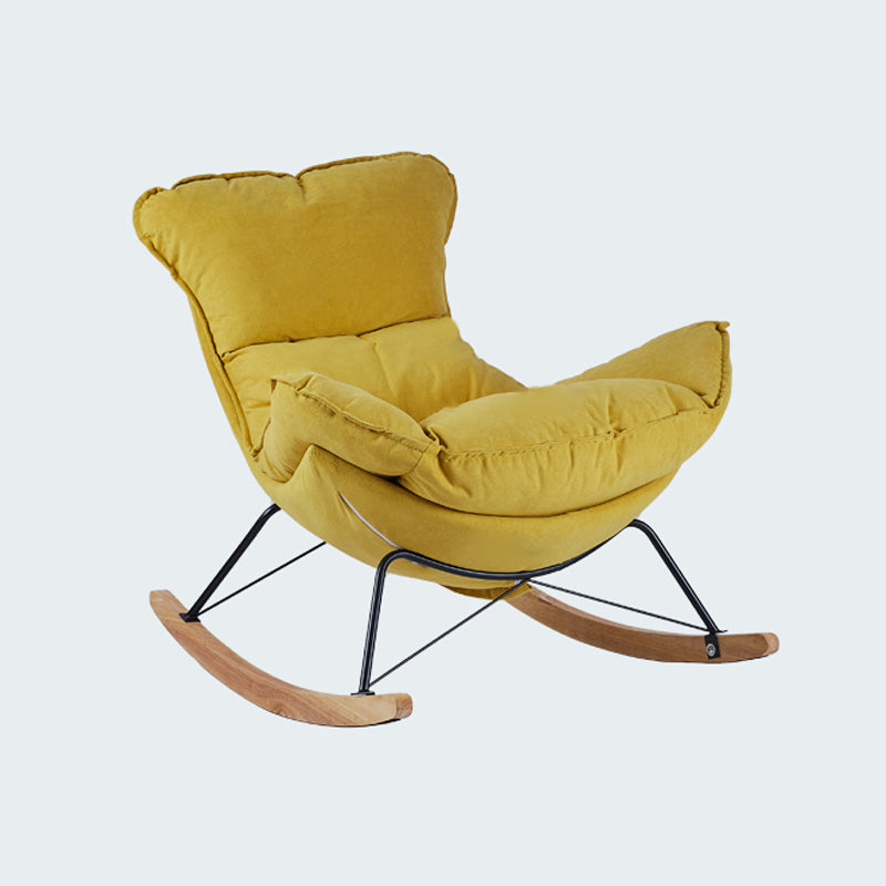 Chaise à bascule en cuir moderne chaise à bascule coussin amovible pour salle de dessin