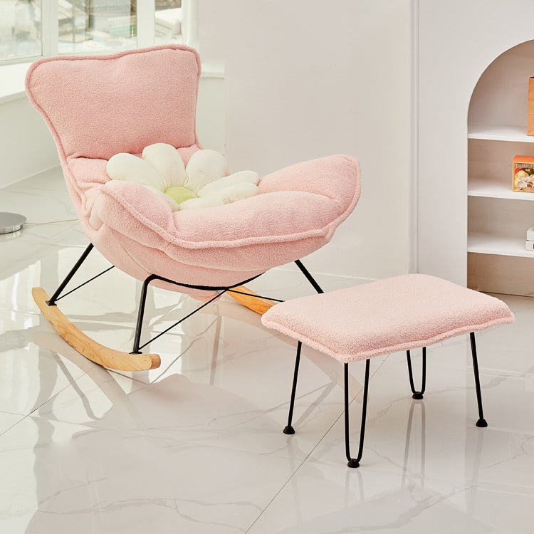 Chaise à bascule en cuir moderne chaise à bascule coussin amovible pour salle de dessin