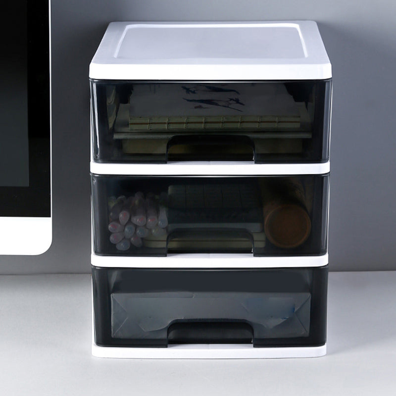 Archivo de plástico Cajones transparentes de cajones laterales contemporáneos laterales