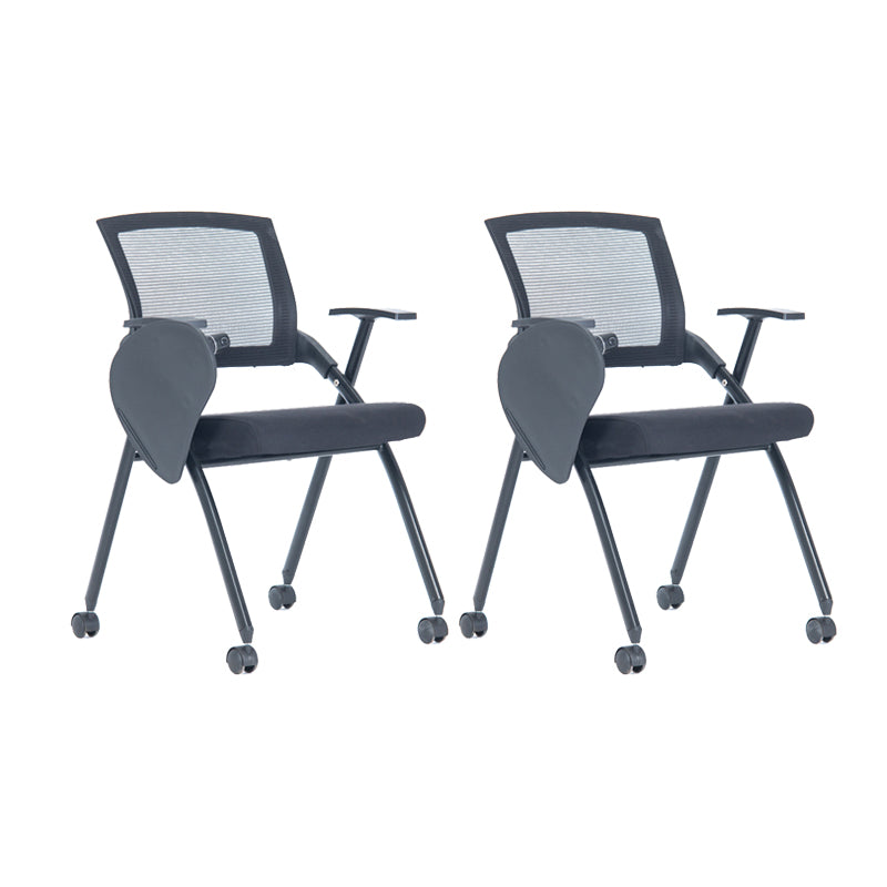 Contemporary Swivel Rolling Office Chair Mesh Arms Included Task Chair With Writing Pad 2 Piece Set Casters Included Clearhalo 'furn' 'furn_office_chair' 'Furniture' 'Office Chairs' 'Office Furniture' 'office_chair' 6425407