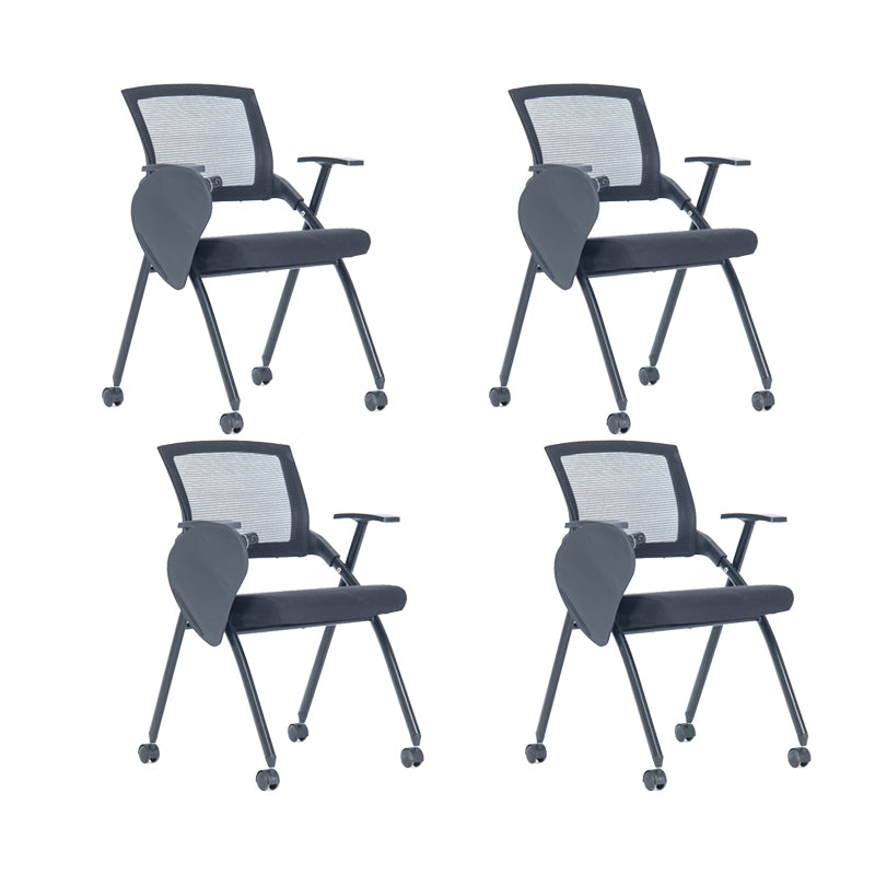 Contemporary Swivel Rolling Office Chair Mesh Arms Included Task Chair With Writing Pad 4 Piece Set Casters Included Clearhalo 'furn' 'furn_office_chair' 'Furniture' 'Office Chairs' 'Office Furniture' 'office_chair' 6425409