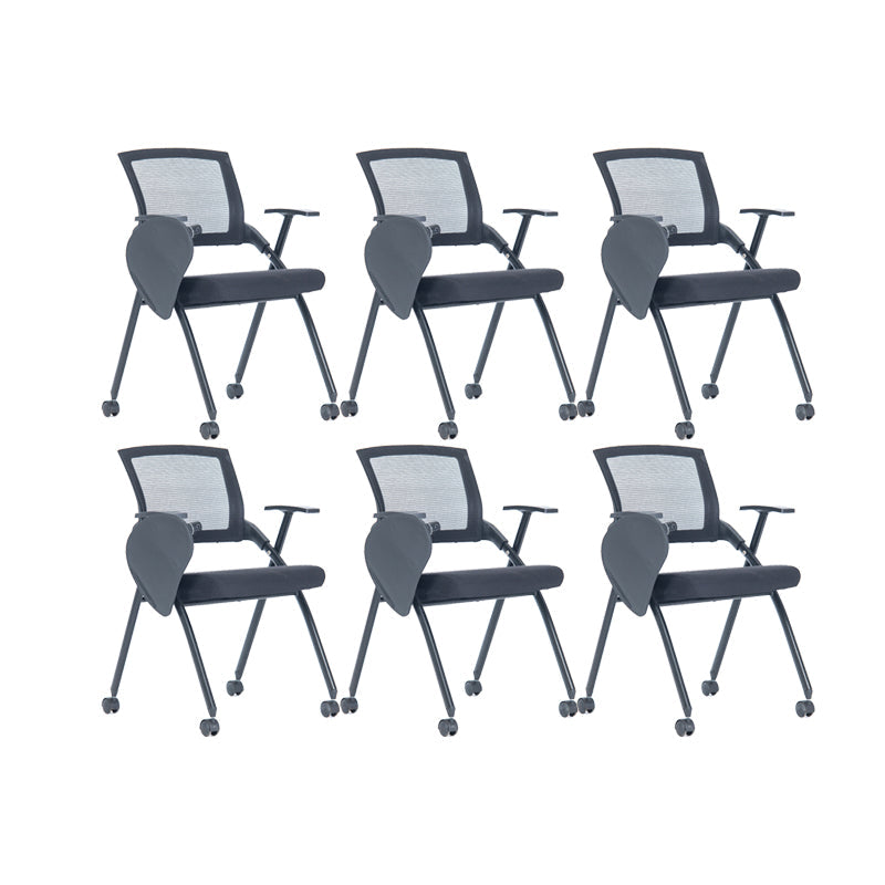 Contemporary Swivel Rolling Office Chair Mesh Arms Included Task Chair With Writing Pad 6 Piece Set Casters Included Clearhalo 'furn' 'furn_office_chair' 'Furniture' 'Office Chairs' 'Office Furniture' 'office_chair' 6425412