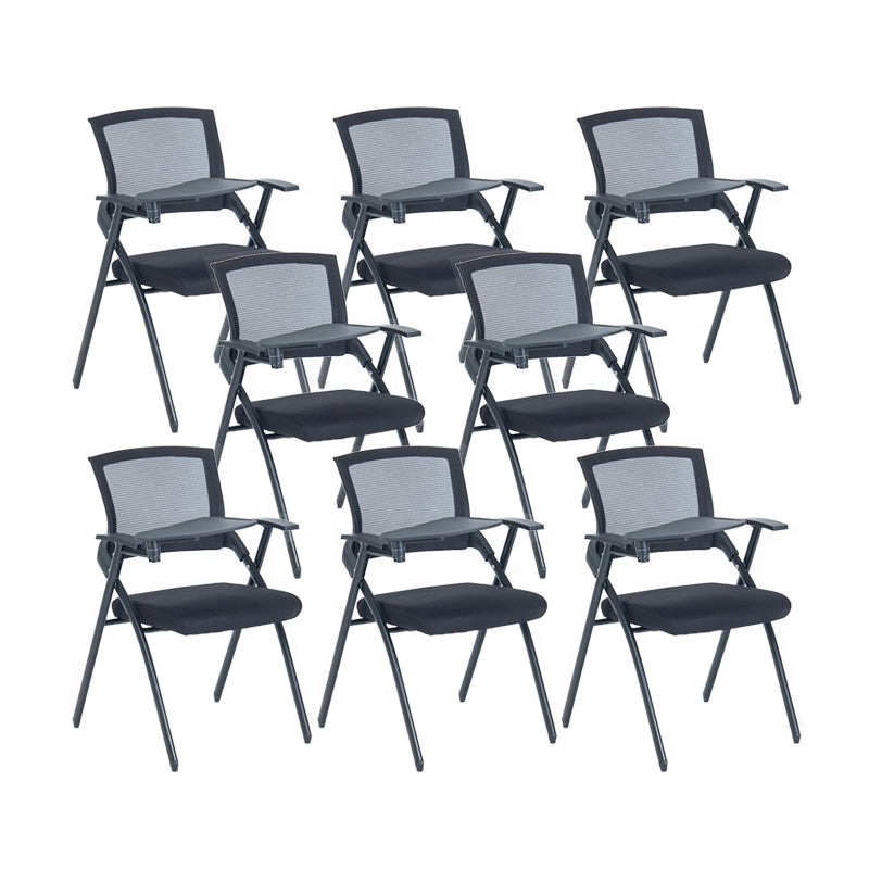 Contemporary Swivel Rolling Office Chair Mesh Arms Included Task Chair With Writing Pad 8 Piece Set Casters Not Included Clearhalo 'furn' 'furn_office_chair' 'Furniture' 'Office Chairs' 'Office Furniture' 'office_chair' 6425423