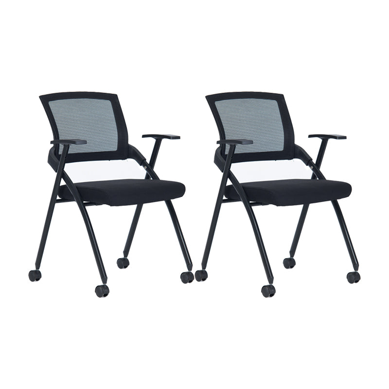 Contemporary Swivel Rolling Office Chair Mesh Arms Included Task Chair Without Writing Pad 2 Piece Set Casters Included Clearhalo 'furn' 'furn_office_chair' 'Furniture' 'Office Chairs' 'Office Furniture' 'office_chair' 6425425