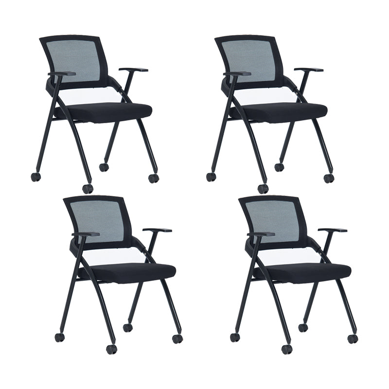 Contemporary Swivel Rolling Office Chair Mesh Arms Included Task Chair Without Writing Pad 4 Piece Set Casters Included Clearhalo 'furn' 'furn_office_chair' 'Furniture' 'Office Chairs' 'Office Furniture' 'office_chair' 6425427