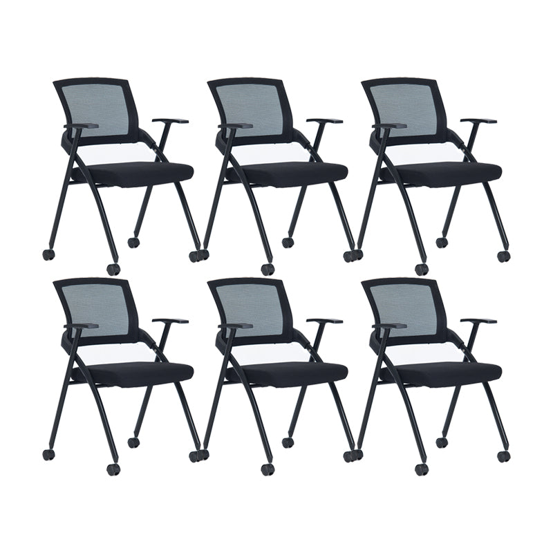 Contemporary Swivel Rolling Office Chair Mesh Arms Included Task Chair Without Writing Pad 6 Piece Set Casters Included Clearhalo 'furn' 'furn_office_chair' 'Furniture' 'Office Chairs' 'Office Furniture' 'office_chair' 6425429